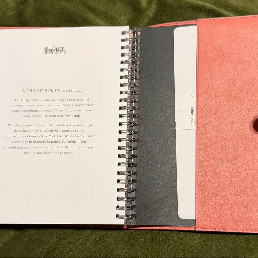 Coach Pink Leather Snap Planner Cover - Picture 4 of 6
